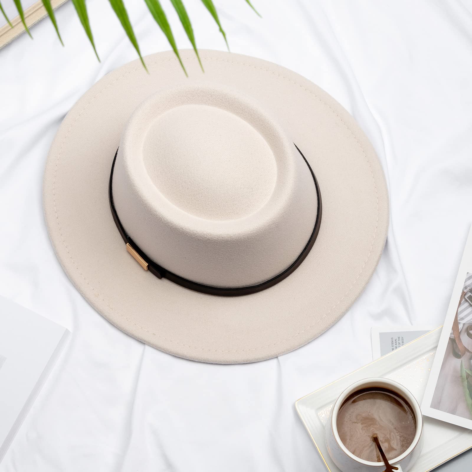 DRESHOW Femme Homme Chapeau de Paille Panama Chapeau Été Large Bord Chapeau de Soleil Anti-UV pour Plage Voyage Chapeau de Soleil