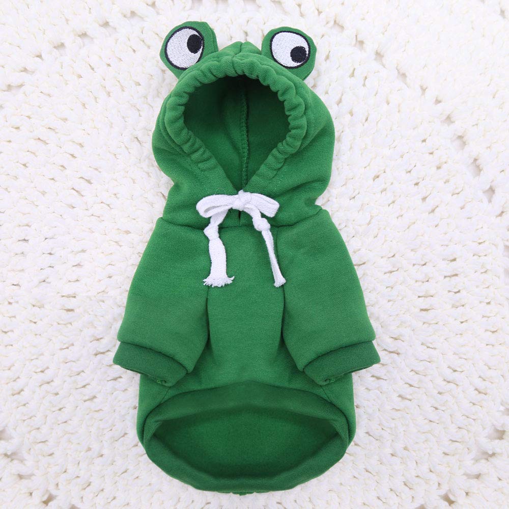 Lustiger Hundepullover Mit Kapuze – Frosch-Design, Größe M, Für Kleine/mittelgroße Hunde & Katzen