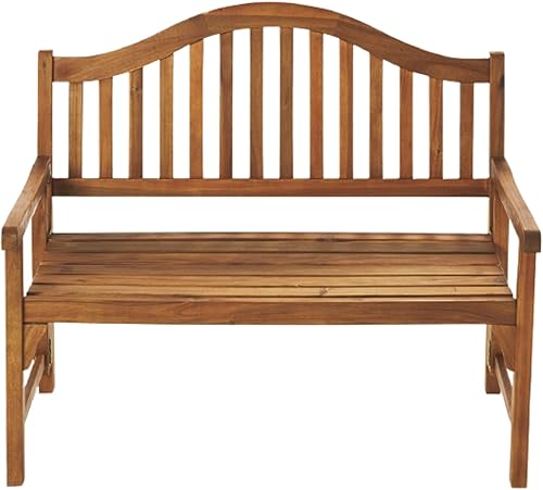 Patio Wise Banco de jardín plegable personalizado de madera de acacia, porche de madera para interiores y exteriores, asiento de patio y parque,