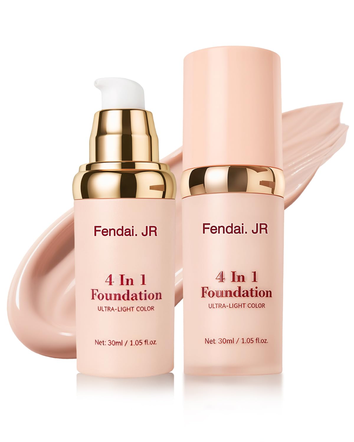 Color changing foundation; Hydrating, Anti-Aging, Concealing, Evening skin tone, Protecting from Sun with SPF50; Lifestyle Lightweight Foundation for Gym, Sports, Dancing (2pc)