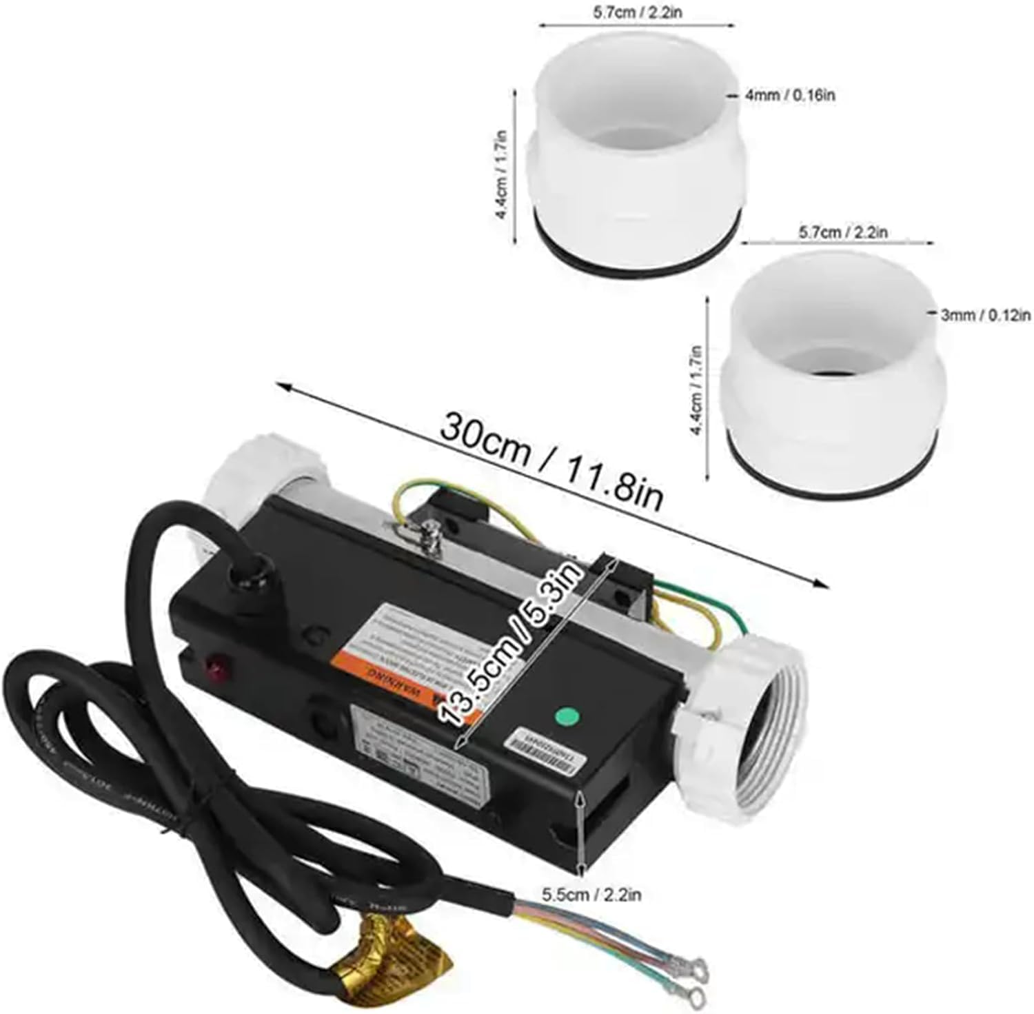 Riscaldatore elettrico per vasca da bagno con termostato, IPX5, impermeabile, per piscine fuori terra, riscaldamento rapido da 2000 W