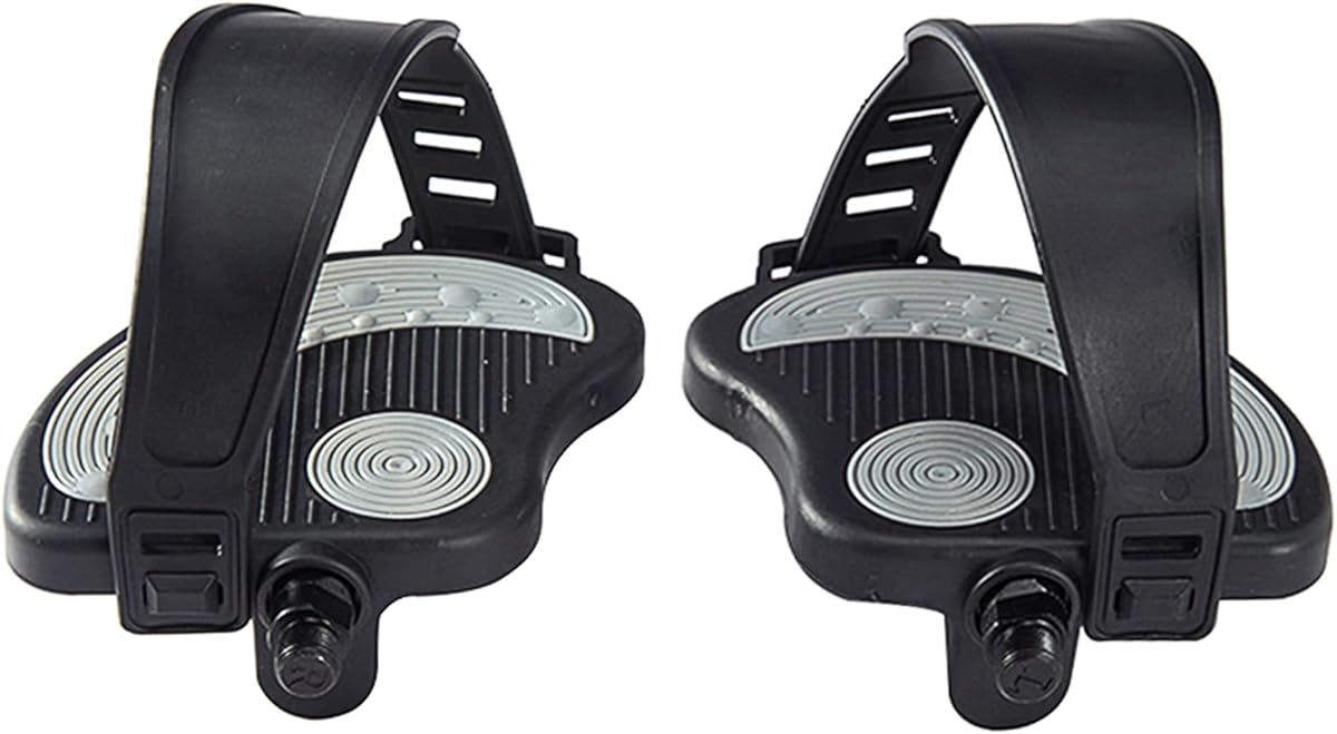Exercise Pedals 1/2" With Straps for Peloton, Spin Cycling, Indoor Exercycle, Stationary Recumbent Bicycle Replacement Parts