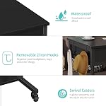 Small Portable Rolling Standing Desk - 32 Inch Adjustable Mobile Stand Up Gaming Desks with 2 Fabric Drawers on Wheels, Couch Sofa Side Laptop Table with Storage for Home Office, Black