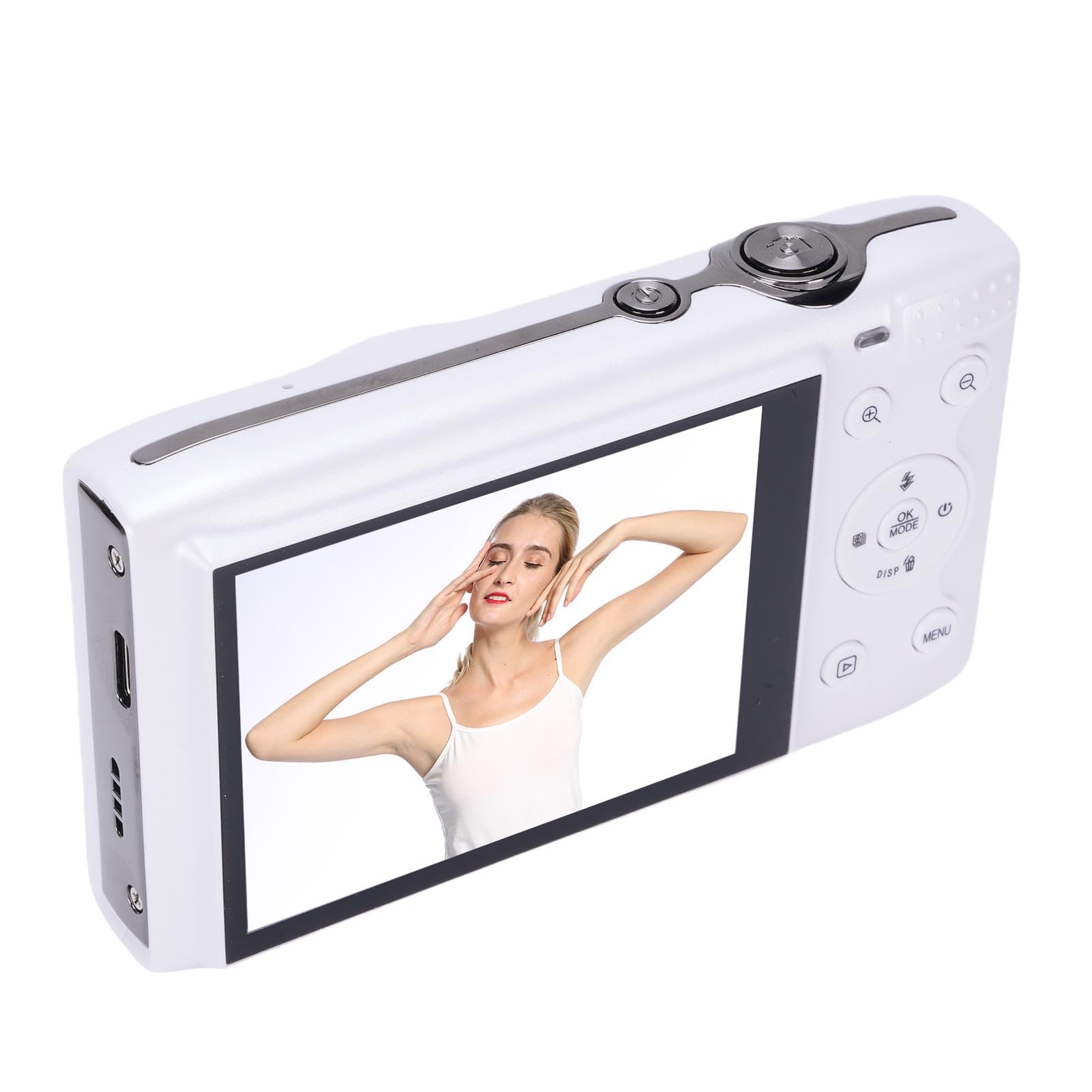 Generic Fotocamera Digitale 5k, Fotocamere Digitali da 72 MP, Schermata LCD da 2,8 Pollici da 2,8 Pollici Afocus con Fotocamera WiFi con Luce Flash per Fotografia di Viaggio (WHITE)