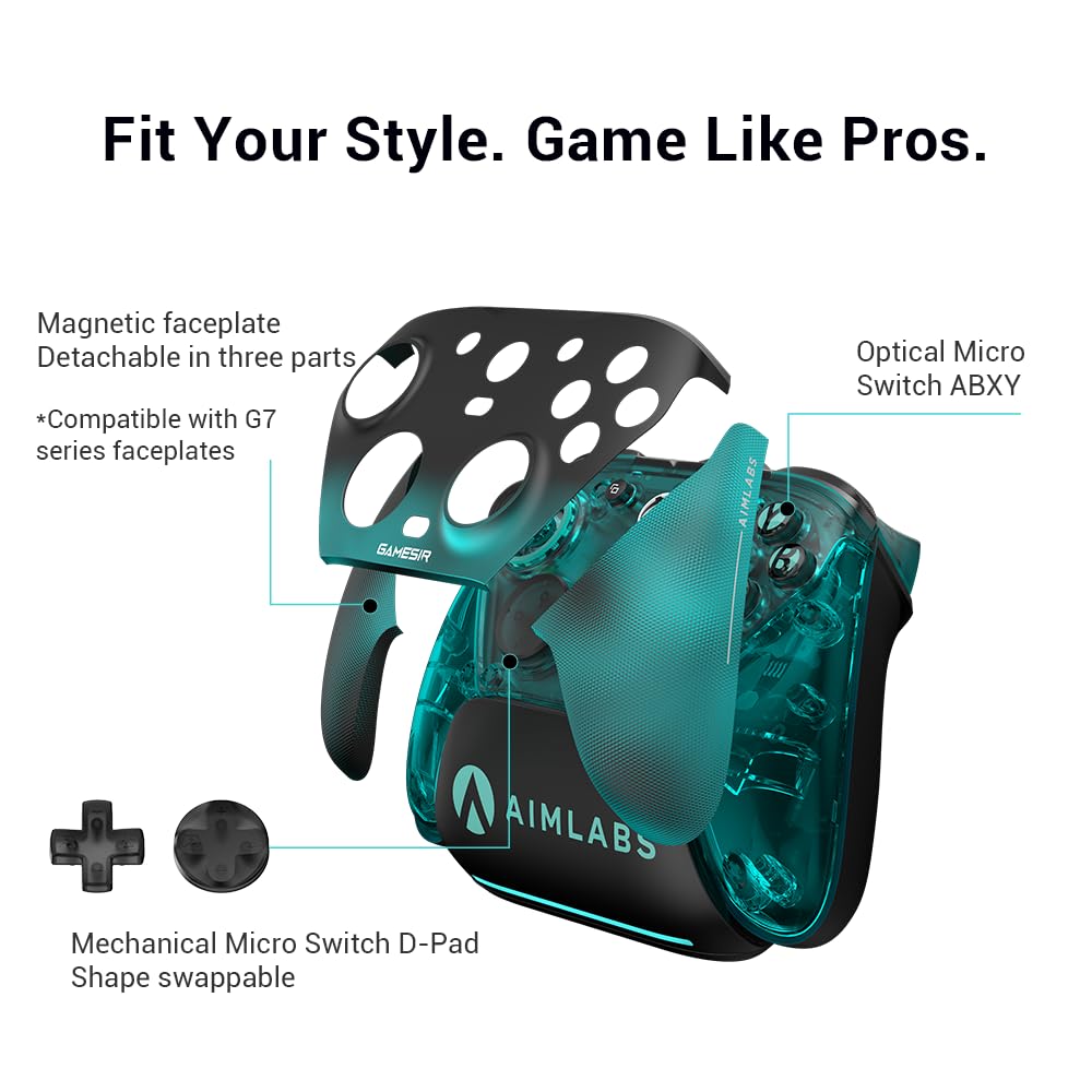 GameSir G7 Pro Controller 1000Hz con Stazione Ricarica per Xbox Series X|S, Xbox One, PC 10/11 & Android - Joystick TMR, Grilletti Regolabili & 4 Tasti Programmabili - Aimlabs Edition