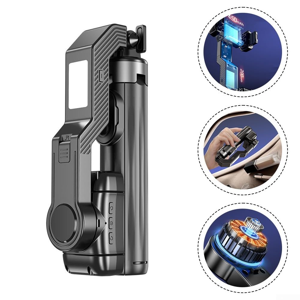Stabilisateur de cardan pour smartphone - Trépied extensible à 360° avec lumière de remplissage pour selfie - Image intelligente VLOG Sho-oting