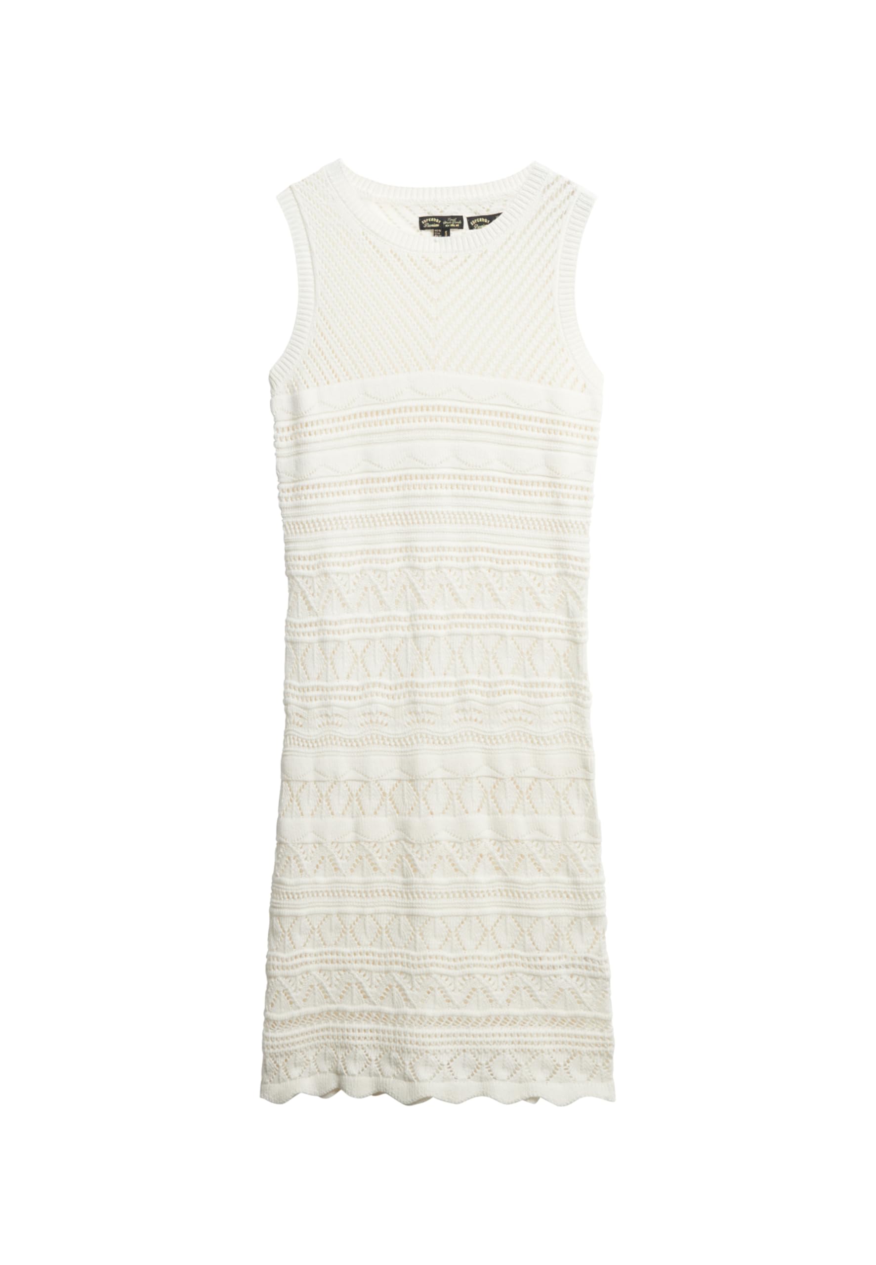 Superdry Women's Blanc Short Crochet Dress For