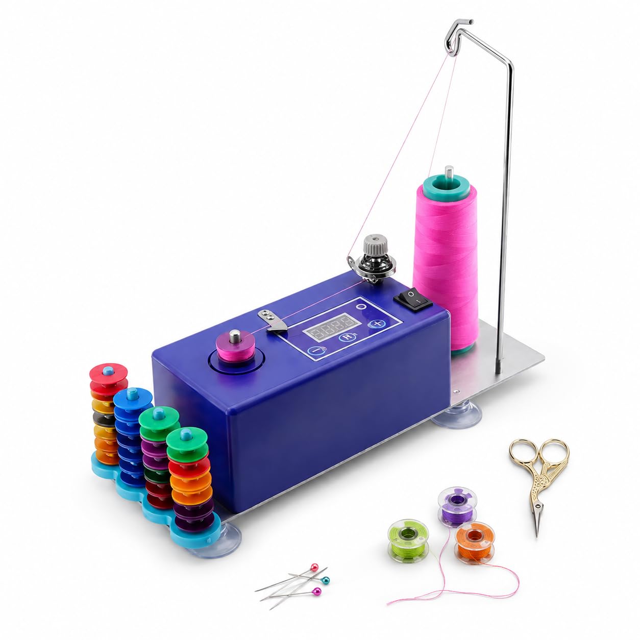 Bobinadora Eléctrica, Apagado Automático,Pantalla Digital, Base de Succión