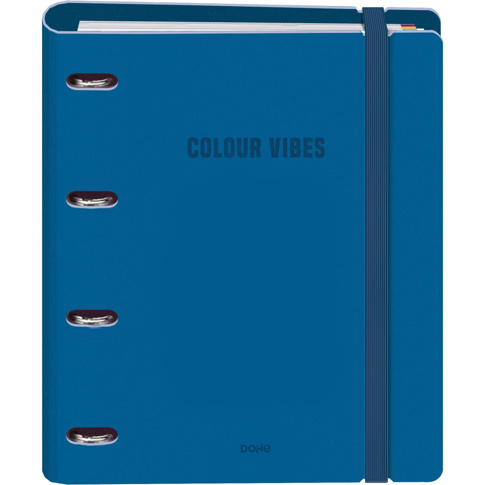 Classeur A4 Avec 100 Feuilles à Carreaux – 4 Anneaux, Intercalaires Colorés, Pochette, Format 28x32 Cm
