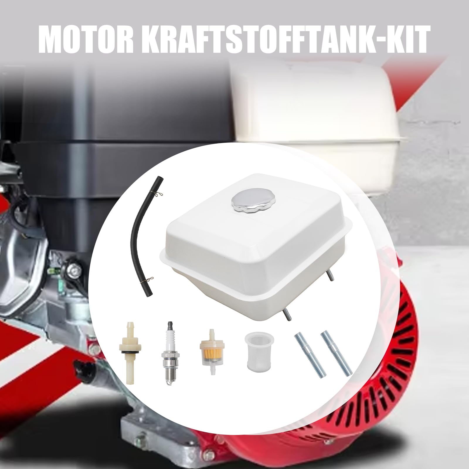 Motor Kraftstofftank-Kit, Ersatz für Honda GX240 GX270 GX340 8PS 9PS 11PS 13PS Motoren, einschließlich Kraftstofftank, Deckel und Filter, ersetzt 17510-ZE2-800ZC