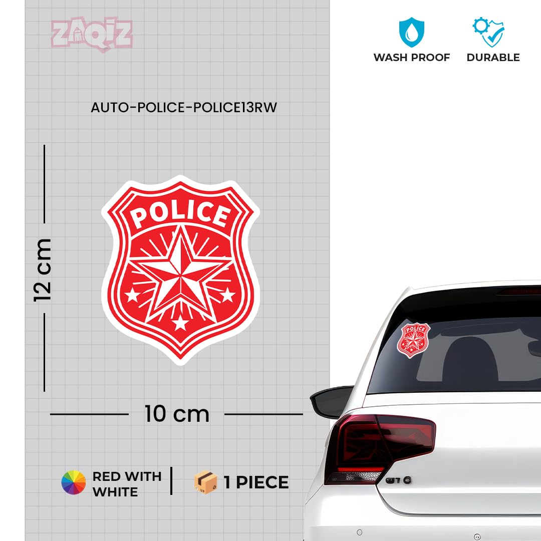 Zaqiz Police Shield Badge Decal – Ideal for Doors, Windows, and