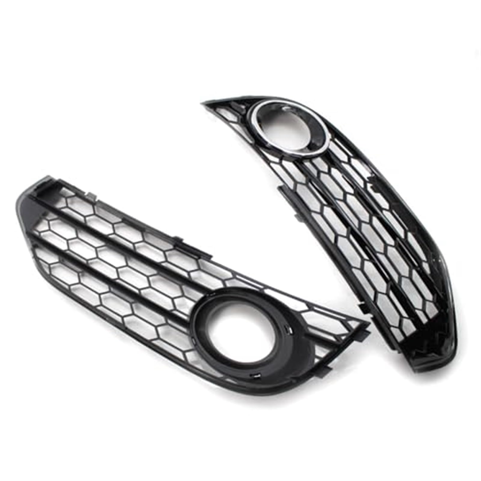 Do A4B8 Touring Edition 2007-2010 2 szt. Plaster miodu perforowana przednia rama światła przeciwmgielnego Auto Modified Parts 8K0807681J 8K0807681 Listwa przeciwmgielna(BLACK Gloss Black)