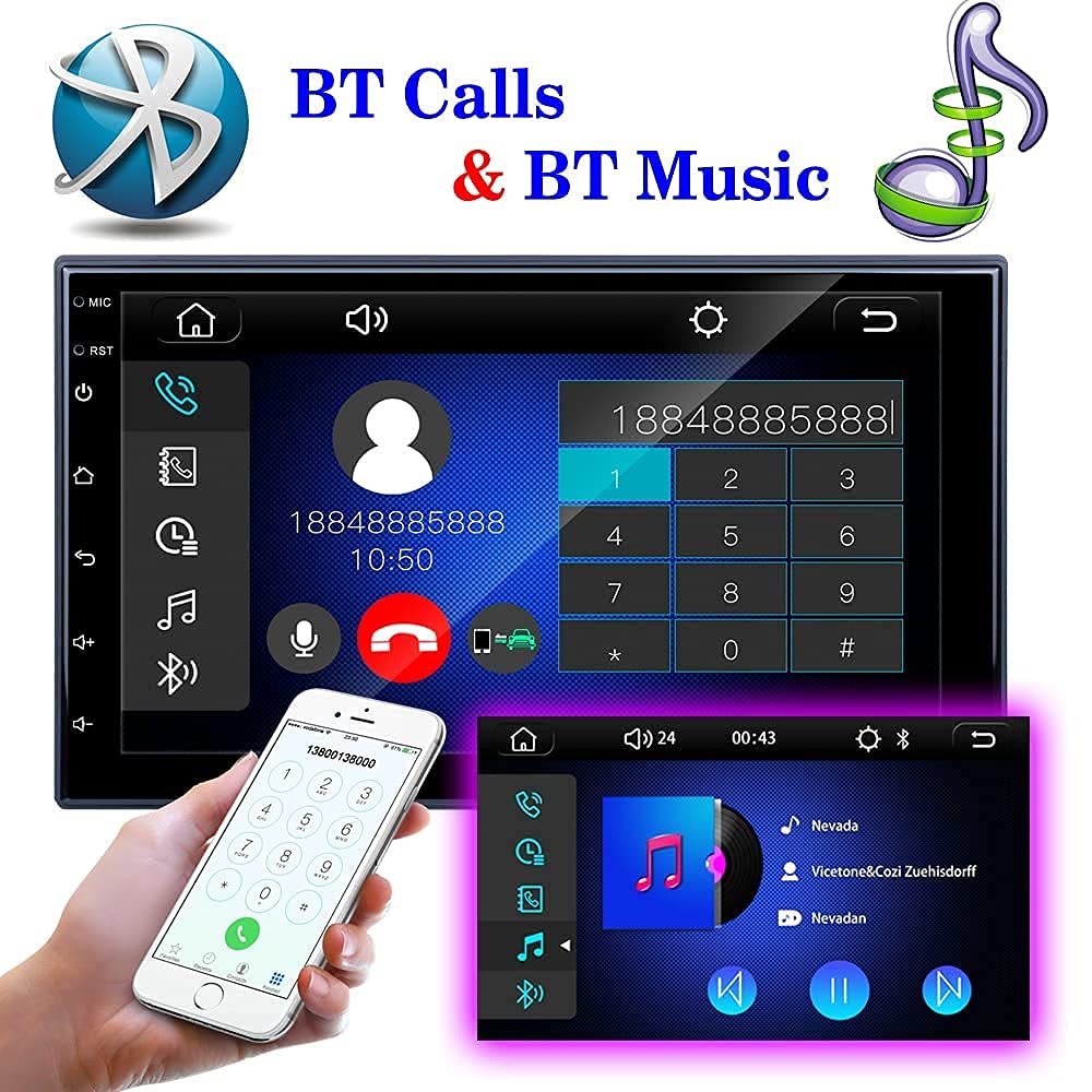 Buy Camecho Android Auto Double Din Car Stereo Carplay 7 Inch Bluetooth