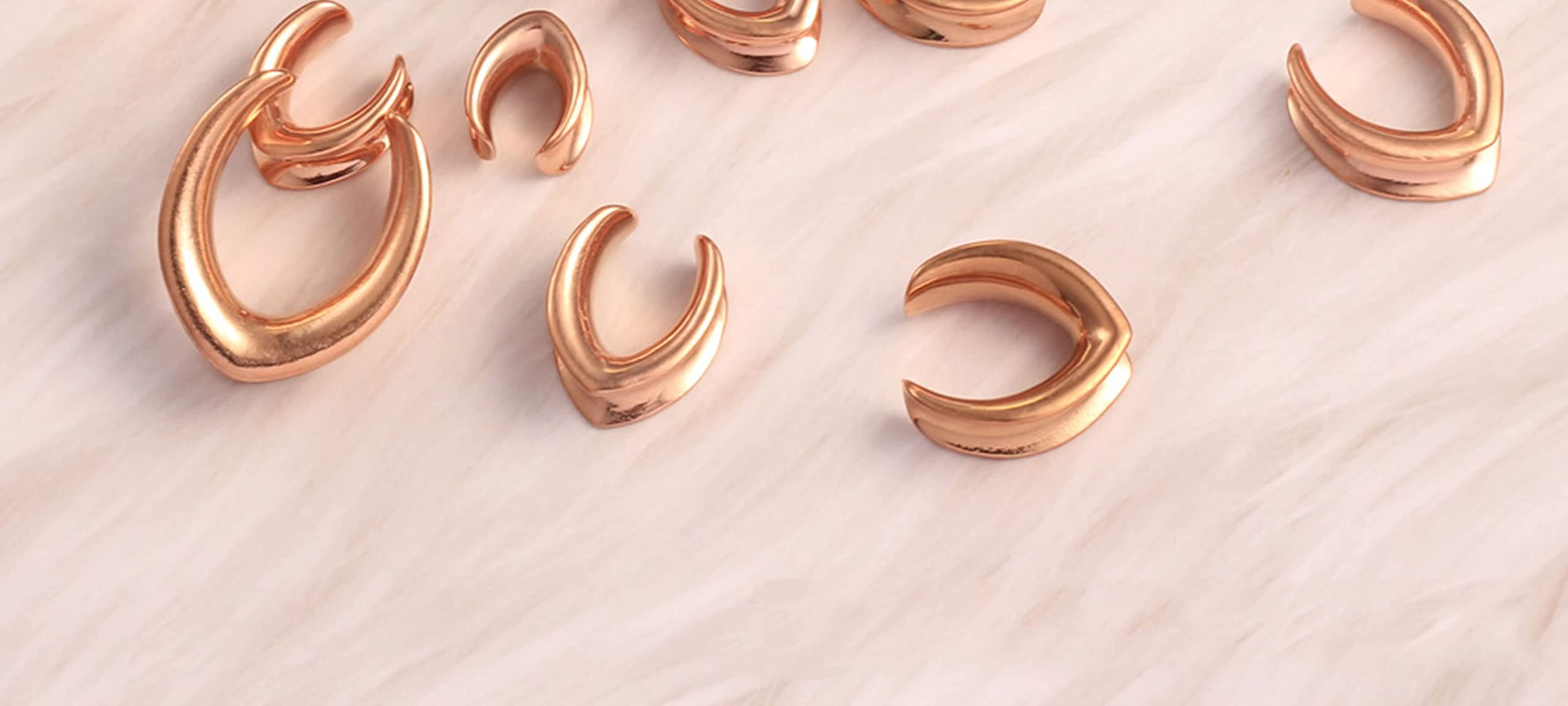 Daesar Plugs 6-30MM, Ohrringe Tunnel Edelstahl V Form Schwarz Rosegold Gold Silber Ohr Expander Set Piercing Tunnel Plug