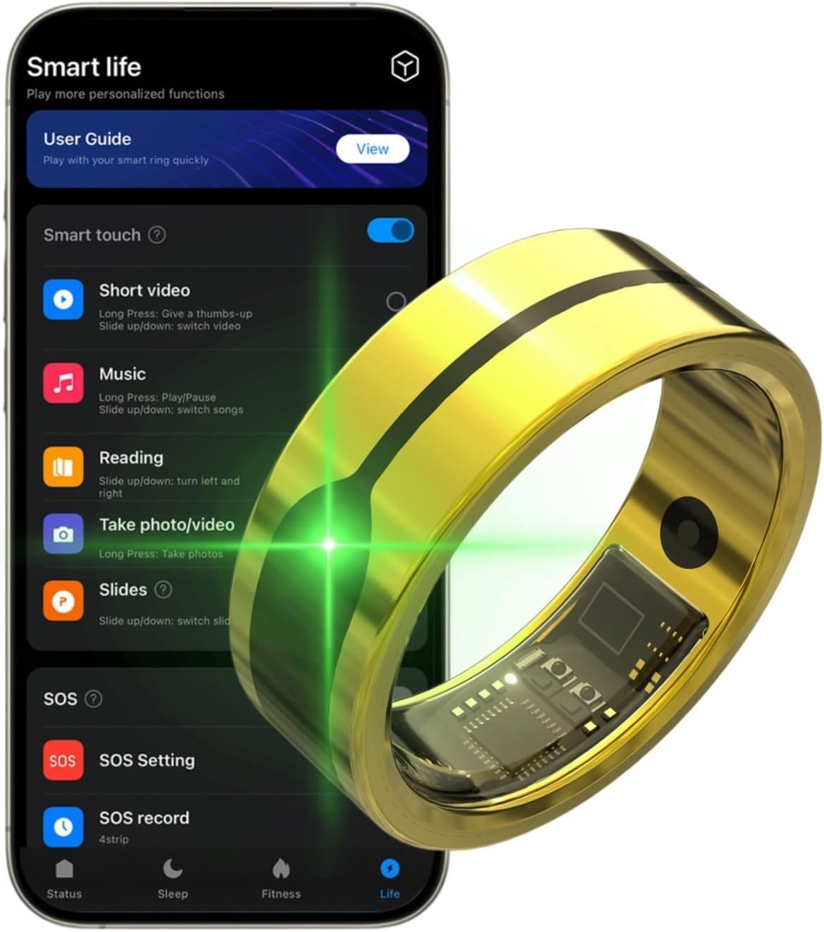 Yoidesu Smart Ring, Wearable Health for Men & Women, Wearable Fitness Ring with Charging Case, Sleep Tracking Ring for Heart Rate Step Count Body Exercise Monitor (Size 12) Yoidesu Smart Ring, Wearable Health for Men & Women, Wearable Fitness Ring with Charging Case, Sleep Tracking Ring for Heart Rate Step Count Body Exercise Monitor (Size 12)