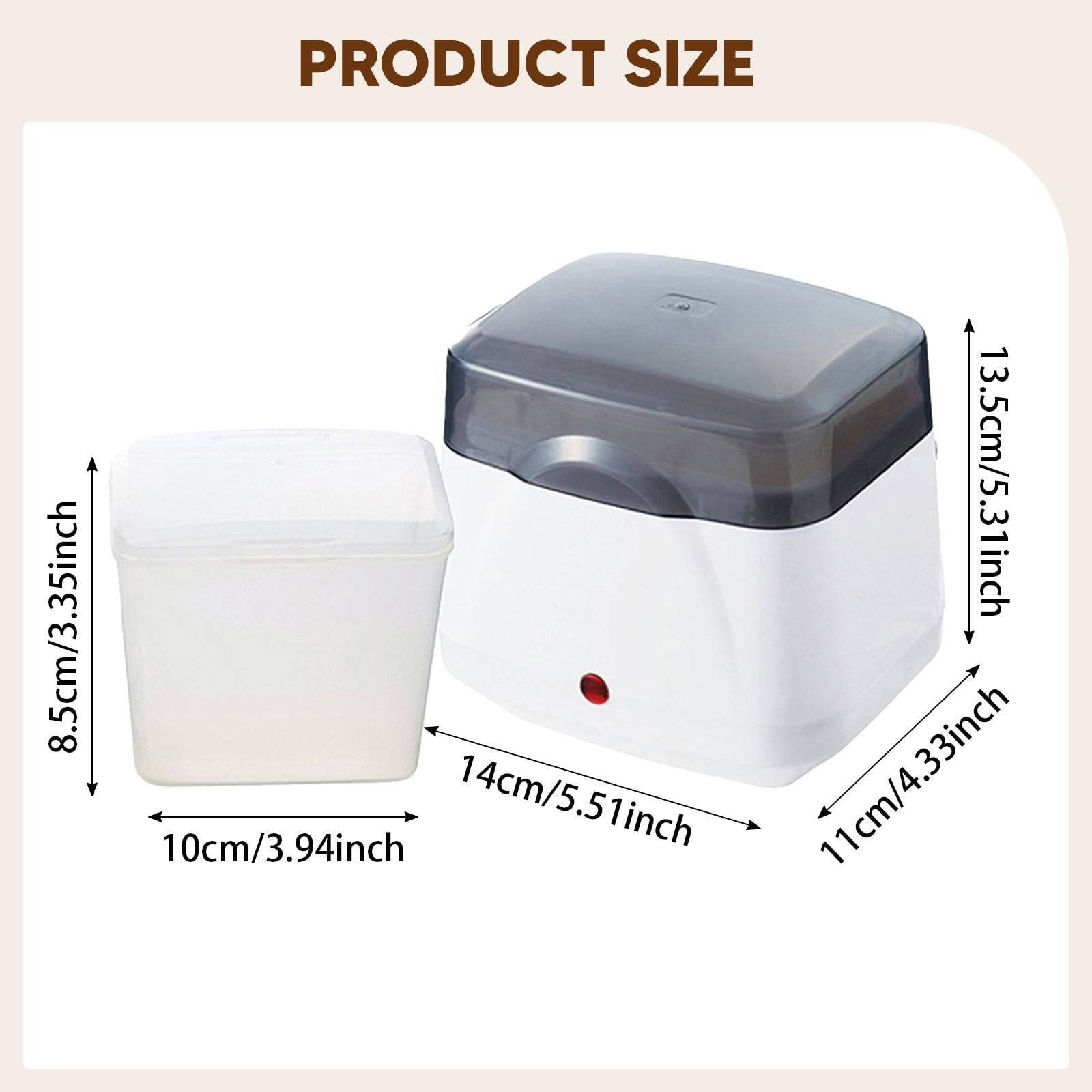 perfk Yogurtiera elettrica portatile USB compatta con contenitore interno da 700 ml per dolci natalizi, donne, uomini, Pasqua