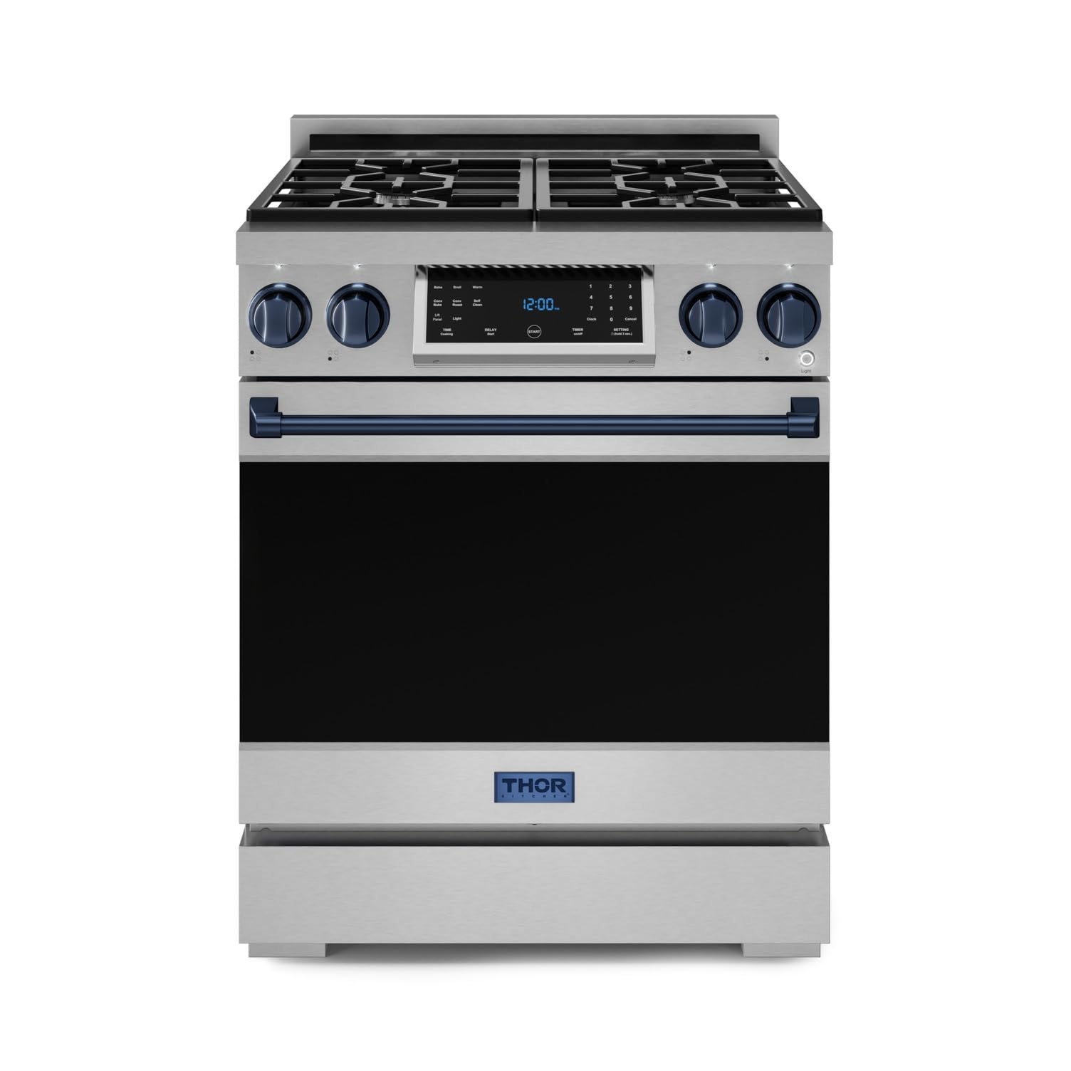 Photo 1 of Gordon Ramsay by THOR Kitchen 30 Inch Professional Gas Range with Tilt Panel Touch Control in Stainless Steel/Navy Blue
