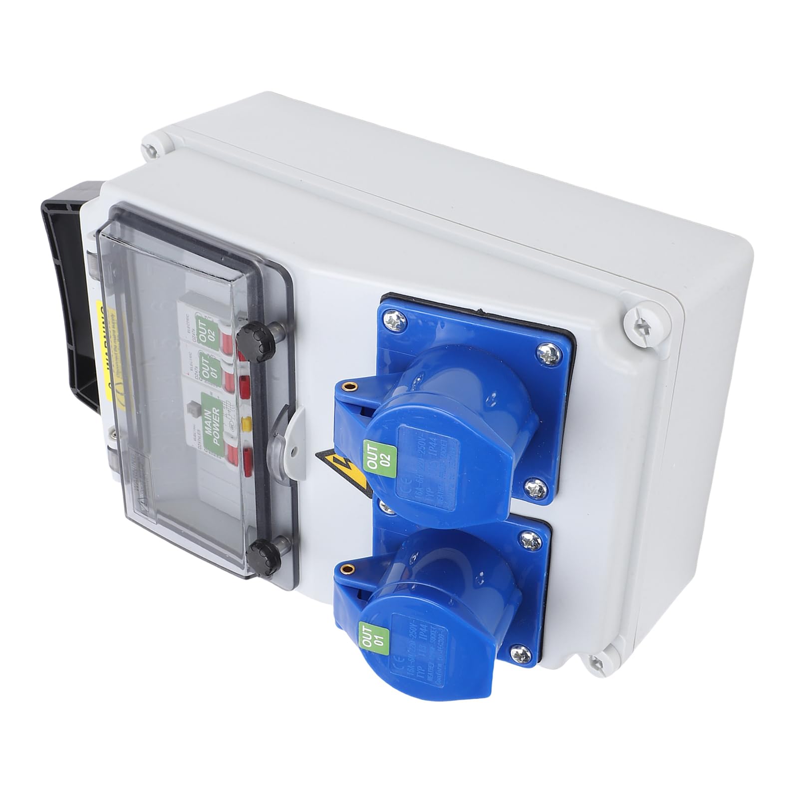 Scatola di Distribuzione Elettrica Industriale Portatile Impermeabile Antipolvere IP44-67 con Design a Cerniera con Fibbia 260x170x140mm per Fabbrica di Officine da Cantiere