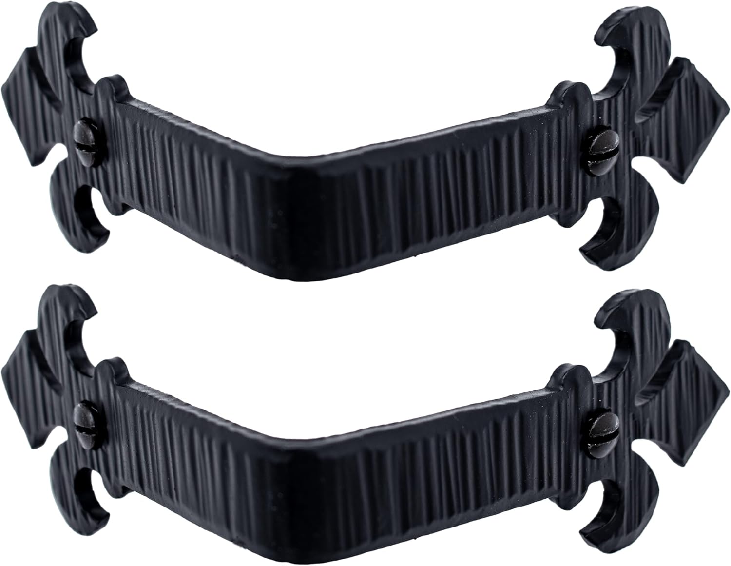 2 Pack 3.5 inch Metal Corner Protector - Black - Furniture Corner Hardware Corner Bracket Metal Embellishments for Wood Decorative Metal Trim The Fleur De Lis Series by Borderland Rustic Hardware