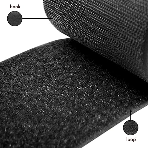 Miniatura 6 de Cinta de velcro para coser de 4 pulgadas de ancho, color negro, no adhesiva, 1 yarda de longitud, cinta de nailon negro, juego de sujetadores de