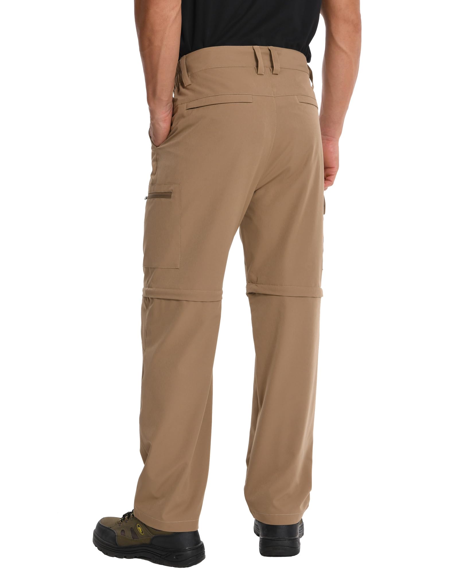 Pantalones de senderismo para hombre, convertibles, de secado rápido, con cremallera, tácticos, resistentes al agua, ligeros, con 6 bolsillos