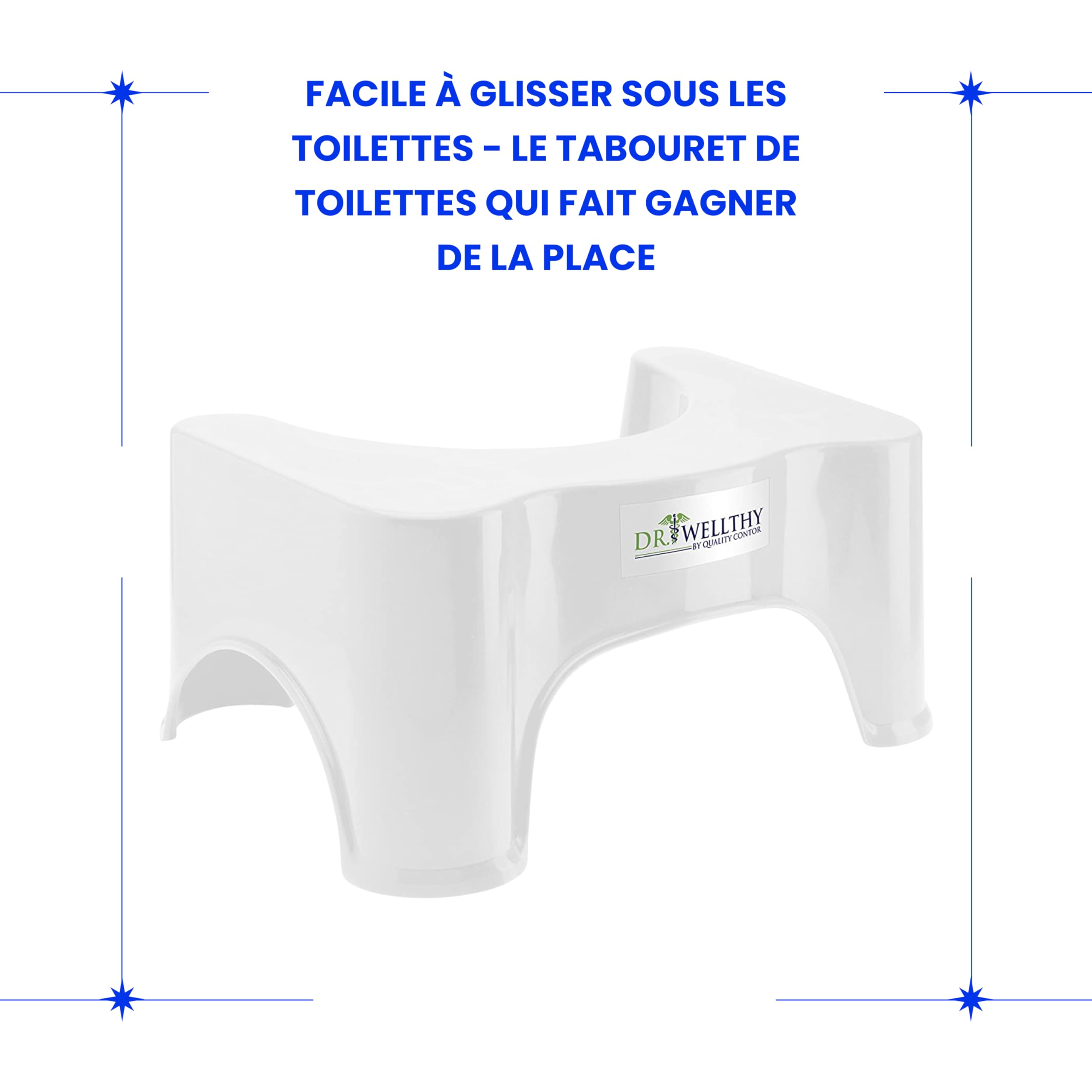 Tabouret de toilette antidérapant pour salle de bain, aide à la