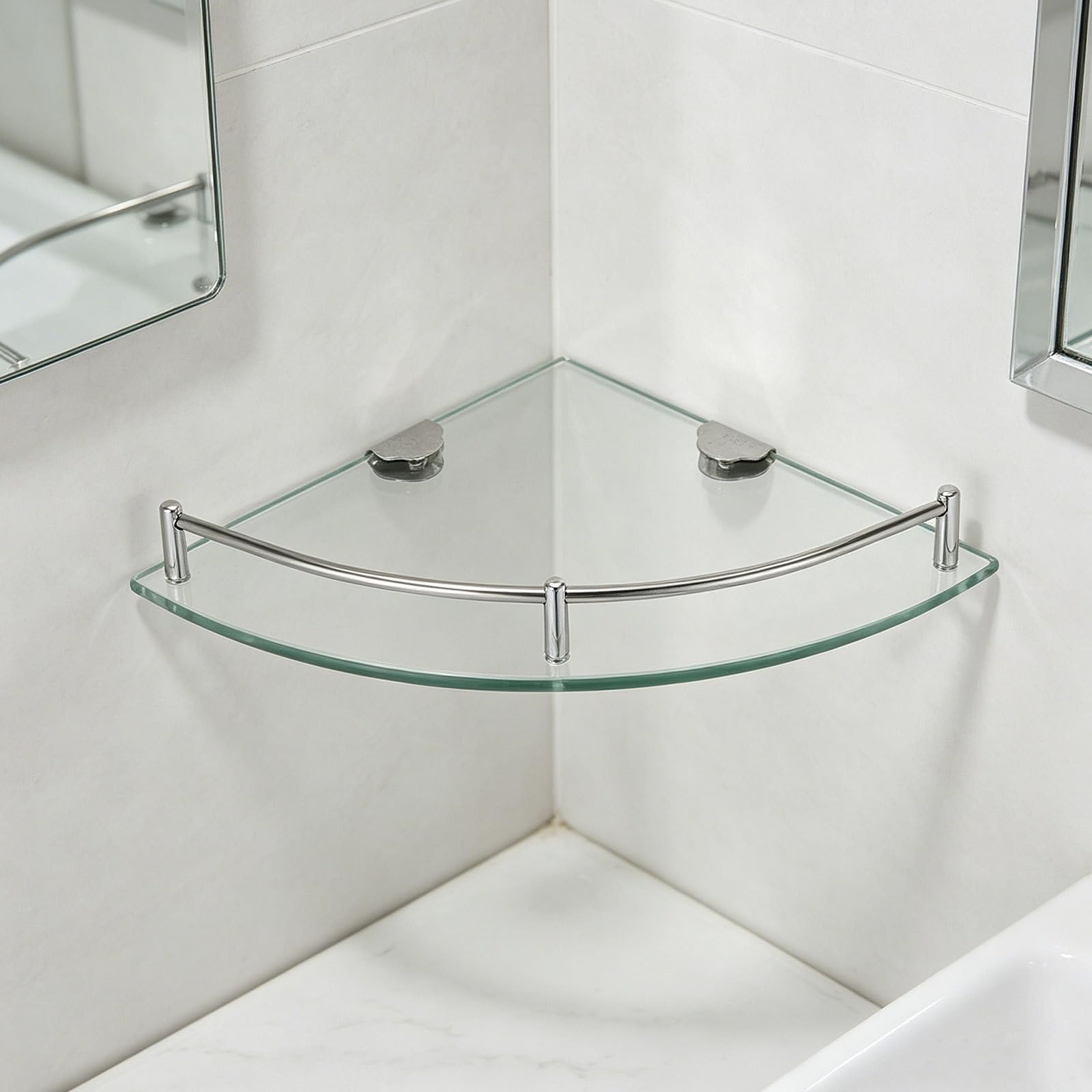 PRETYZOOM 2 Piezas De Estantes Para Artículos De Tocador, Jabonera, Estante De Pared De Acero Inoxidable, Riel Para Champú Y Gel De Baño Con Cepillo De Baño, Organizador Triangular De