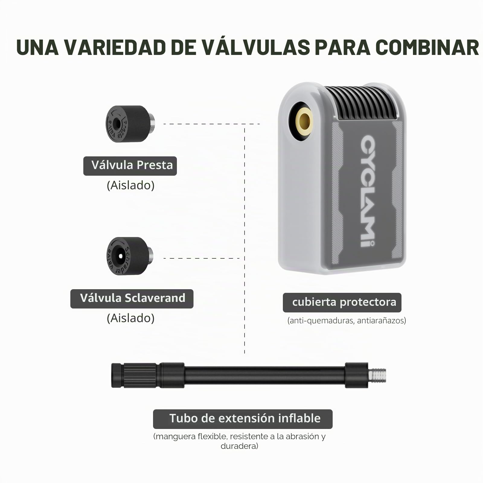 A2MAX Bomba de Bicicleta 150PSI Mini Eléctrico de la Bicicleta con Manómetro Digital Bomba Portátil Parada Automática con Válvulas Presta y Schrader para Bicicletas de Carretera y de Montaña
