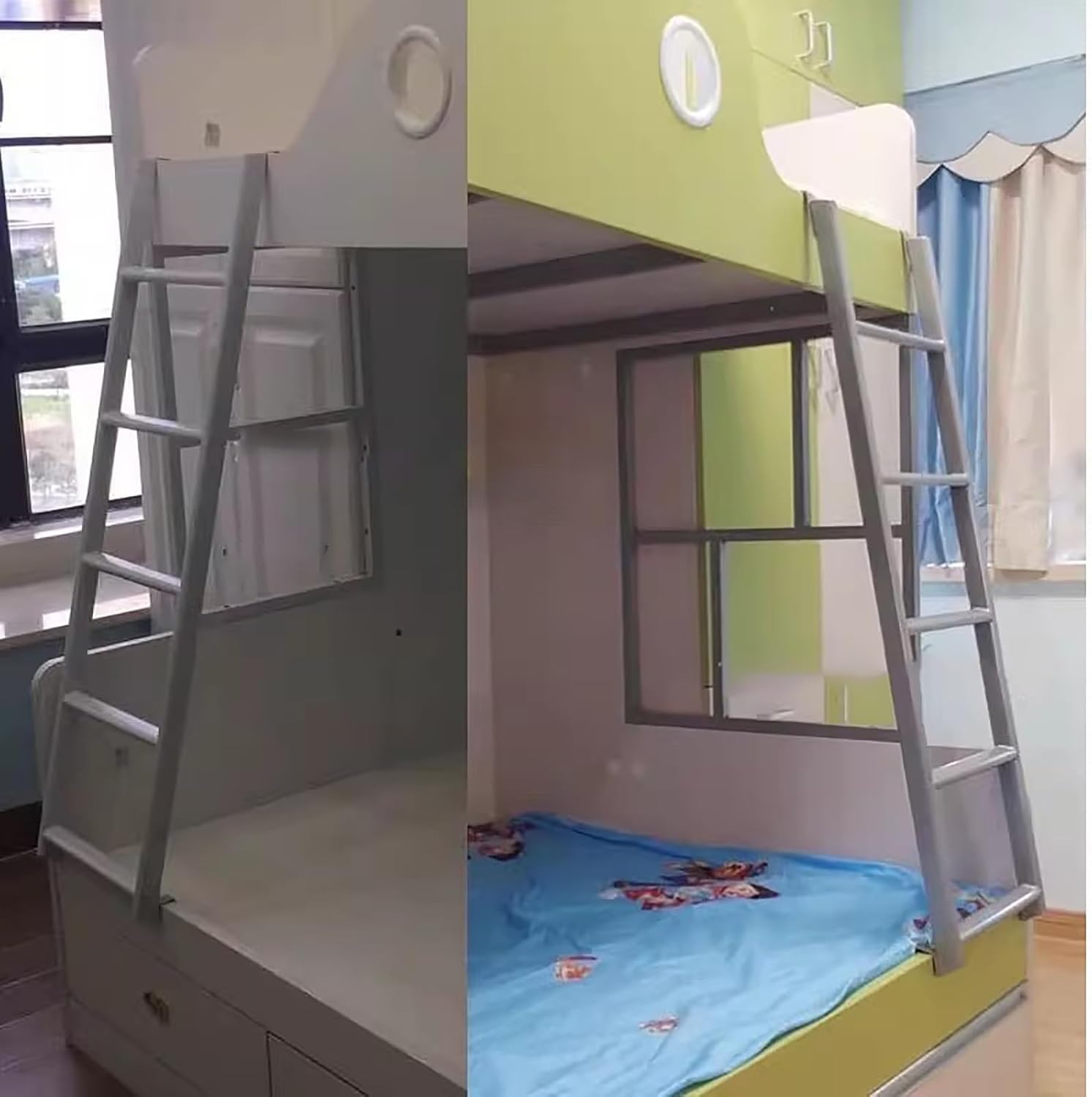 Adjustable Bunk Bed Ladder for Indoor/Outdoor Use - Universal Climb Ladder for Narrow Spaces, 220 lb Capacity, Perfect for Campers and Suspended Bunk Beds