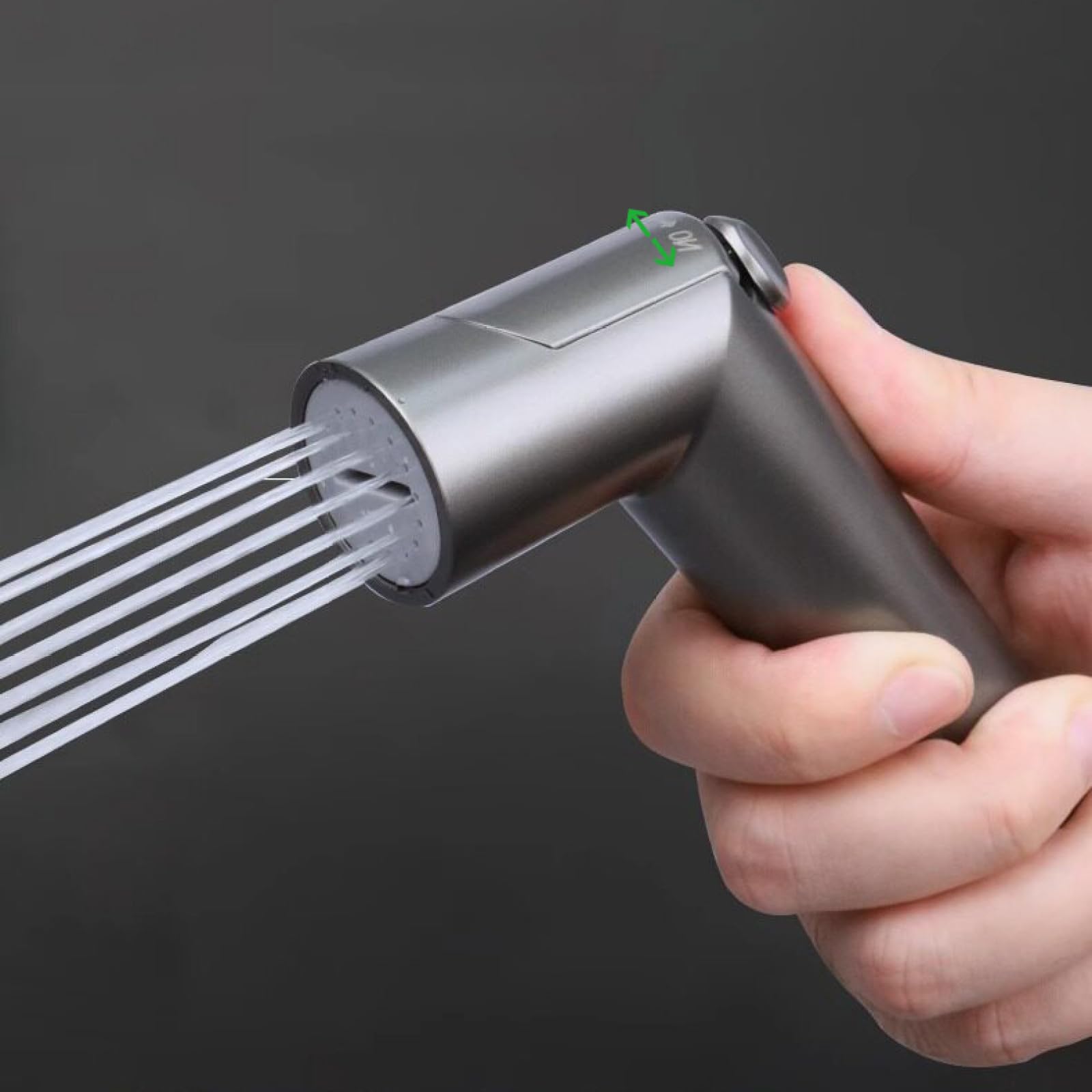 Kit Pulverizador Bidé Cabezal Ducha Bidet para WC Latón Montado En La Pared con Válvula Desviadora Y Soporte Adecuado para Descarga De Drenaje De Suelo,Gris Pistola