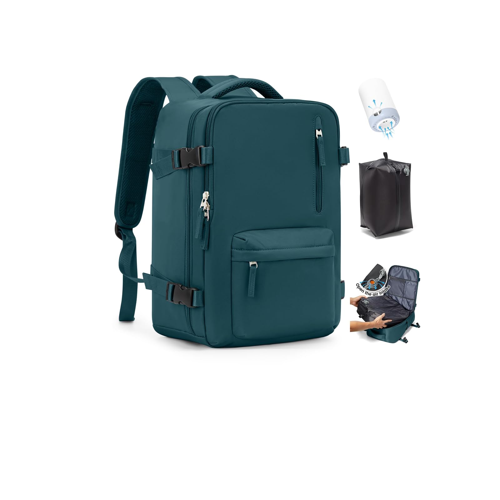 SZLX Vakuum Rucksack mit pumpe Ryanair Handgepäck 40x30x20 Damen Wizzair Handgepäck 40x30x20 Vakuum Reiserucksack mit pumpe Easyjet Wasserdicht Herren für 14-Zoll-Laptops mit Schuhfach