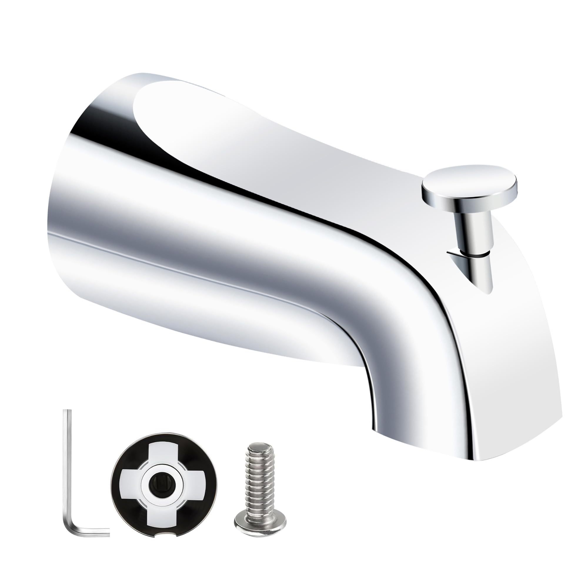 sagetta Slip on Universal Bathtub Spout with Diverter Zinc Alloy Rustproof Bath Faucet, Fits 1/2" Copper Water Tube(5/8" Dia), 5/32" Hex Wrench,