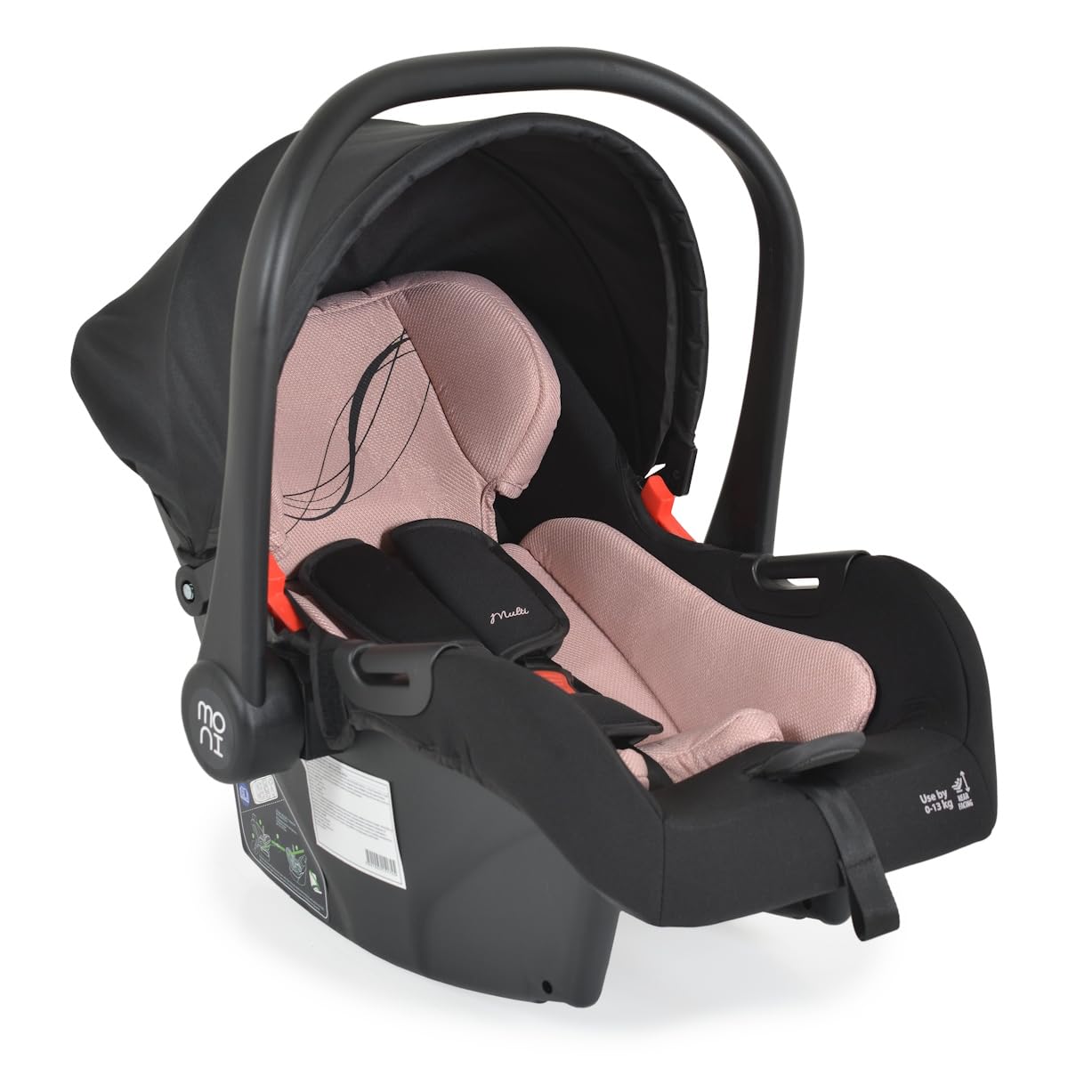 Moni Babyschale i-Size Multi (40-87cm) Gruppe 0+ Fußabdeckung Kopfstütze Gurt, Farben:rosa
