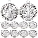 Zerodeko Lot de 10 Pendentifs Religieux en Alliage de Zinc avec Charme de Saint Benoît MÃ...