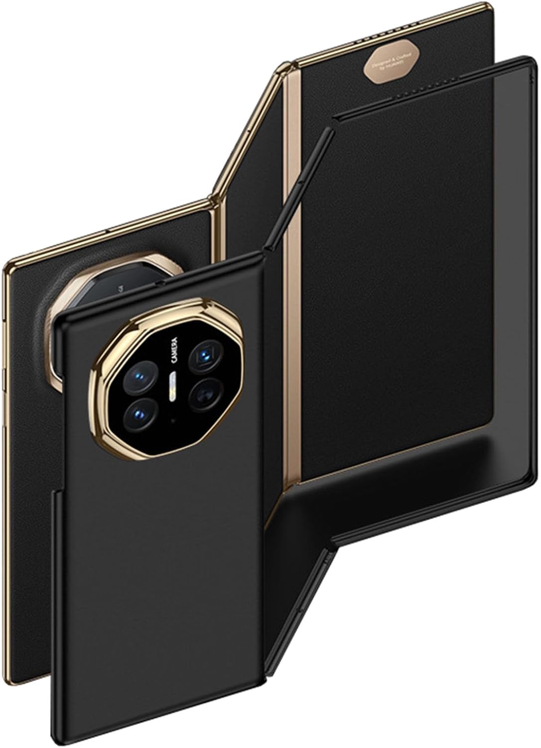 Ultra Thin Case for Huawei Mate XT, PC Electroplated Cover with Magnetic Support Wireless Charging Shockproof Cover,Black,XT