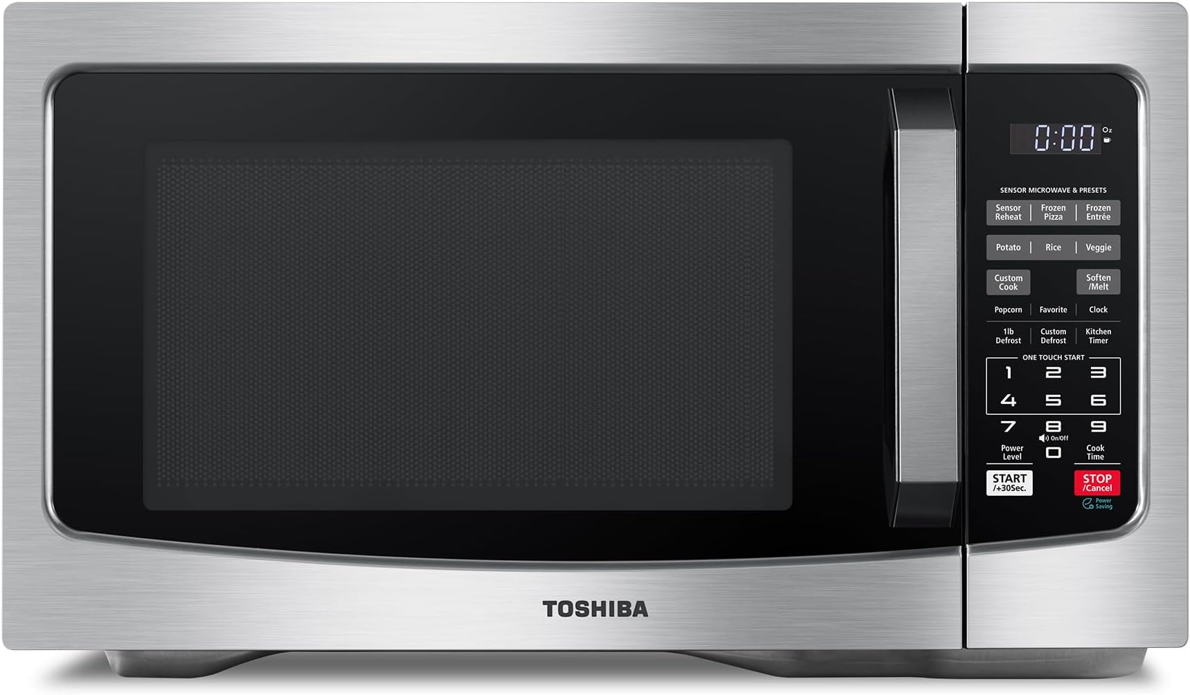 Toshiba EM131A5C-SS Microwave Oven with Smart Sensor, Easy Clean Interior, ECO Mode and Sound On/Off, 1.2 Cu.ft, Stainless Steel