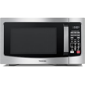 TOSHIBA ML2-EM12EA(BS) Countertop Microwave Oven With Stylish Design As Kitchen Essentials, Smart Sensor, ECO Mode & Mute Function, 1.2 Cu Ft With 12.4" Turntable, 1100W, Black Stainless Steel