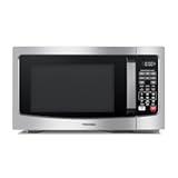 EM131A5C-SS Countertop Microwave Ovens 1&period;2 Cu Ft with 12&period;4" Removable Turntable Smart Humidity Sensor&comma; 12 Auto Menus Mute Function ECO Mode Easy Clean Interior&comma; 1000W&comma; Silver