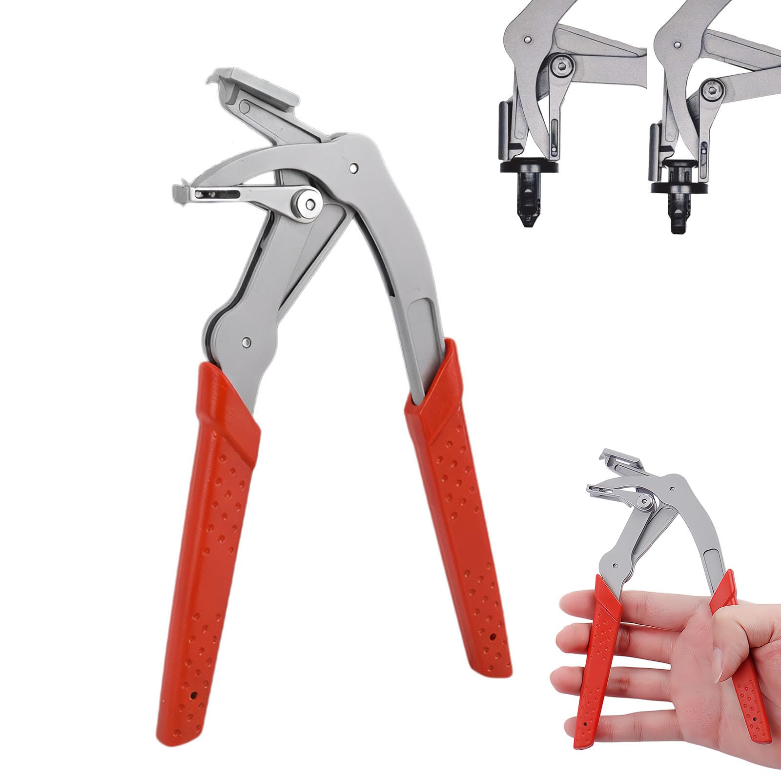 Car Clip Pliers & Trim Removal Tool, Spring-Loaded Fastener Rivet Remover for Auto Door Panels, Interior & Exterior Trim, Mechanic, Damage-Free Disassembly (1 pcs)