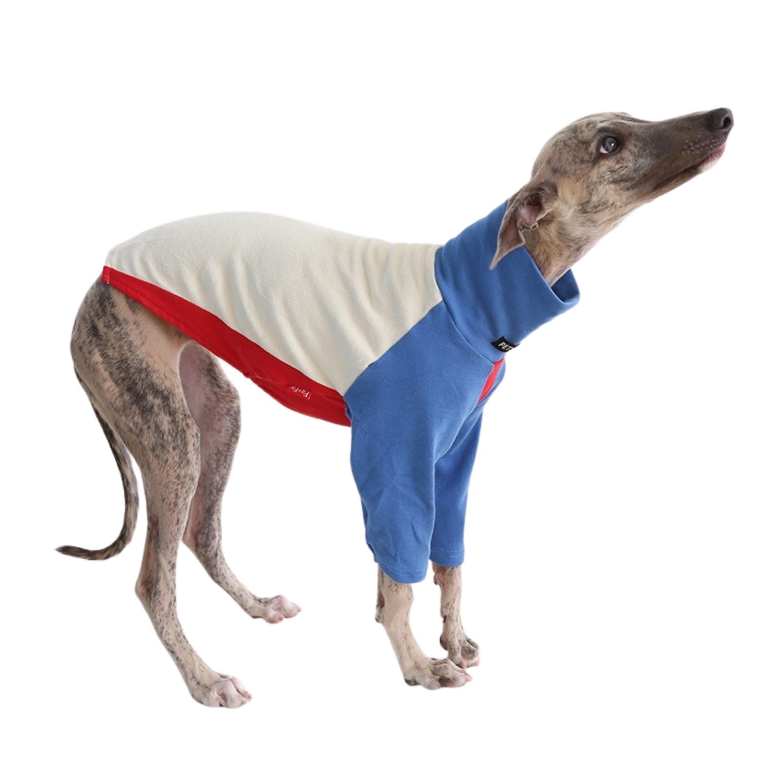 Italian Greyhound Whippet T-Shirt Jumper,Dog Tri-Color Sweatshirt Sighthounds Autumn Winter Spring Coat Skinny Dog Pullover Pajamas_L(Blue White)