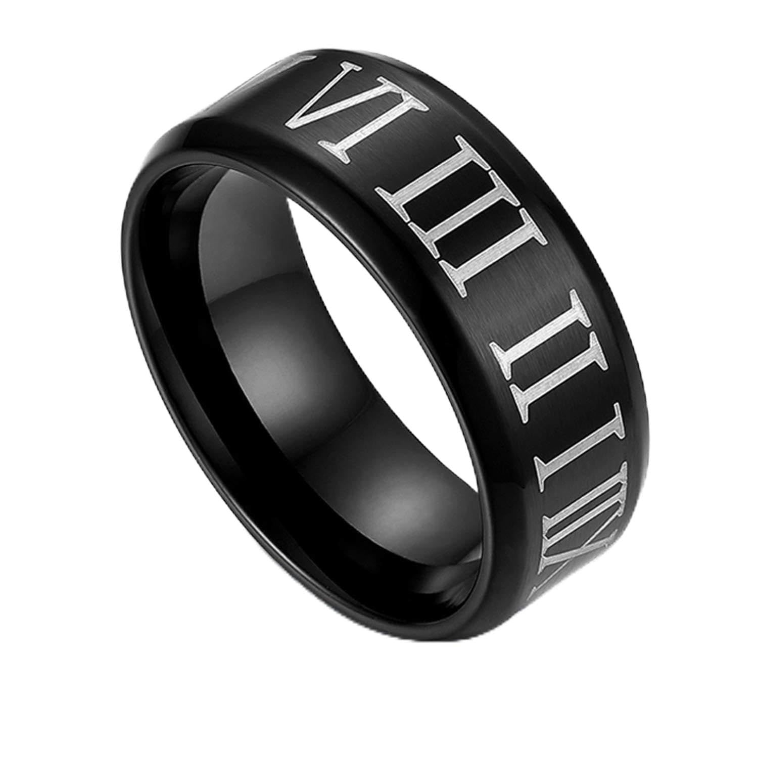 JewelryWe Schmuck 8mm Breite Herren Damen Ring Wolframcarbid