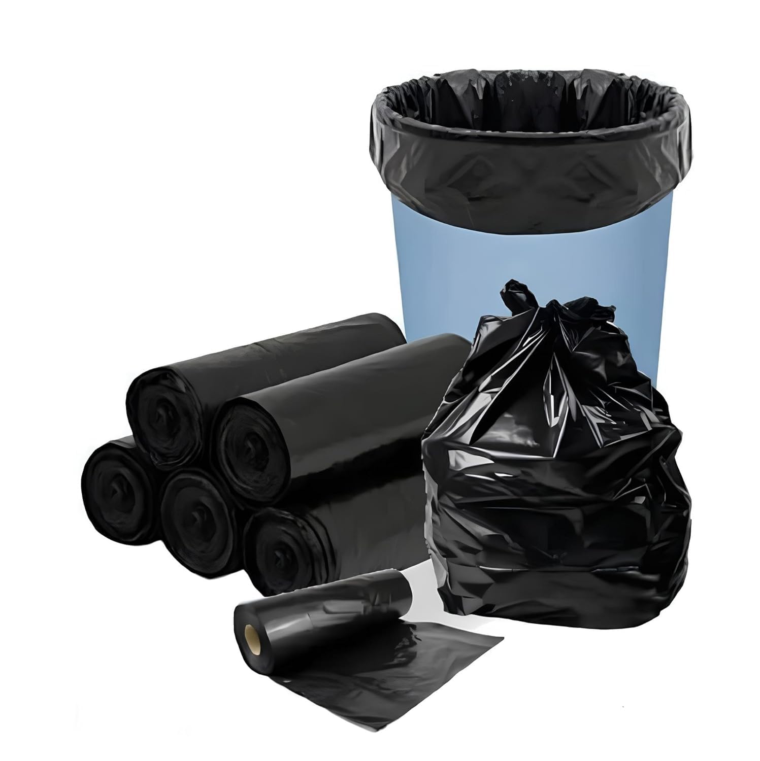B S NATURAL Garbage Bags | Medium 360 Pcs (30 Pcs x 12 Rolls) | Black Dustbin Covers for Wet & Dry Waste - 19 x 21 Inch | Durable Polyethylene (Pack Of 12)-image-18