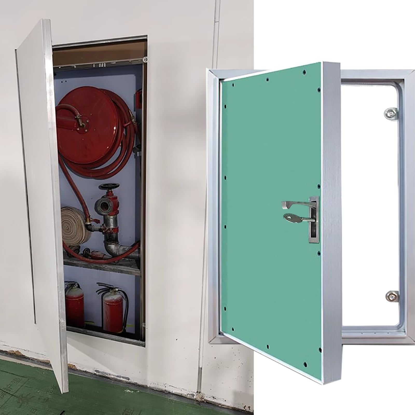 Puerta de inspección empotrada con Cerradura y manija para Acceso a Paneles de Yeso