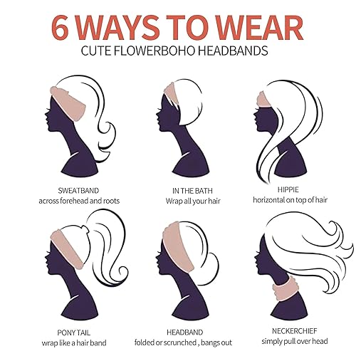 Miniatura 11 de 3 diademas anchas con estampado vintage para mujer, para yoga, aeróbicos, deportes y uso diario, estilo 1