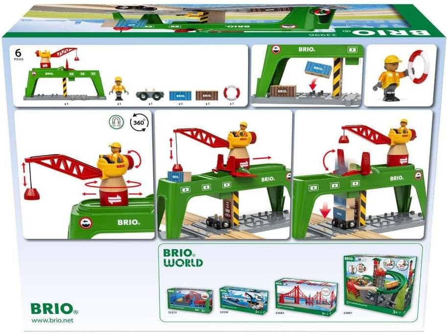 Brio Container Crane - Magnetic Hook Crane Toy | FSC-Certified Craftsmanship | Enhances Motor Skills | Perfect Addition to Brio Railway Set | Suitable for Children Aged 3+ image 3
