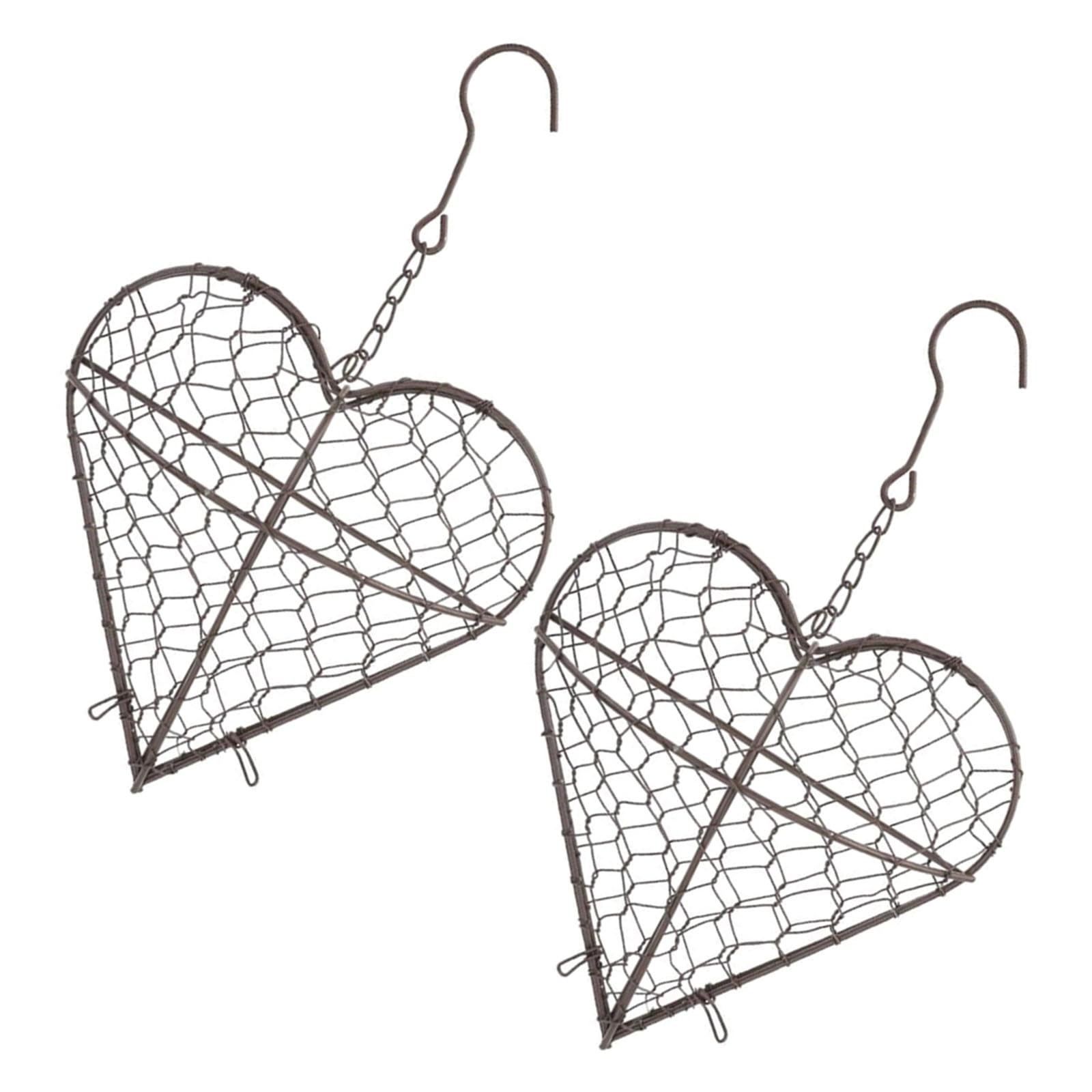 ordinarYone Heart Shape Iron Bird Nesting Materials Holder Nesting Heart 2PCS For Garden Decoration And Pet Bird Shelter Place