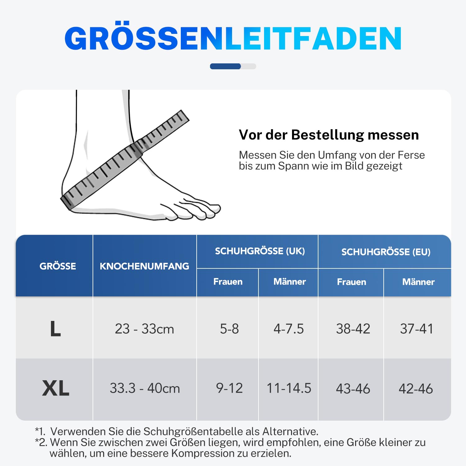 Fitomo kühlmanschette fuß, Wiederverwendbare Gel-Kompresse für Kälte & Wärmetherapie, hält 25% länger, ideal bei Verstauchungen, Bänderriss(XL)