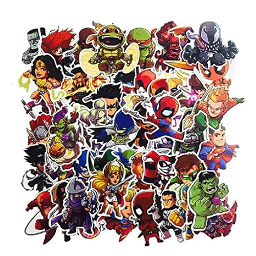 SetProducts Top Pegatinas! Juego de 50 Pegatinas de Superhéroes Marvel Vinilos - No Vulgares - Estilo, Bomba, Super Héroes - Personalización, Scrapbooking, Bullet Journal | Ya disponible en tu tienda friki favorita! En mundofriki.es!