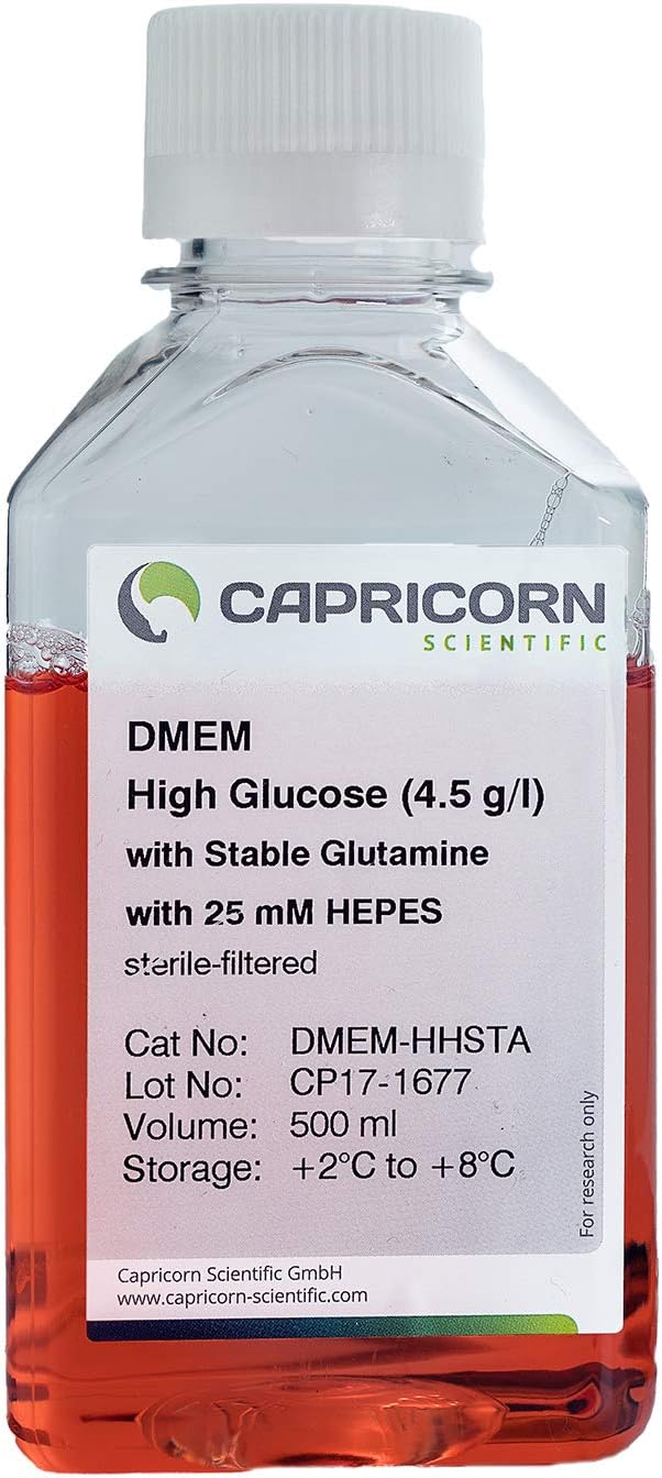 DMEM High Glucose (4.5 g/l), with Stable Glutamines, with 25 mM HEPES 500 ml