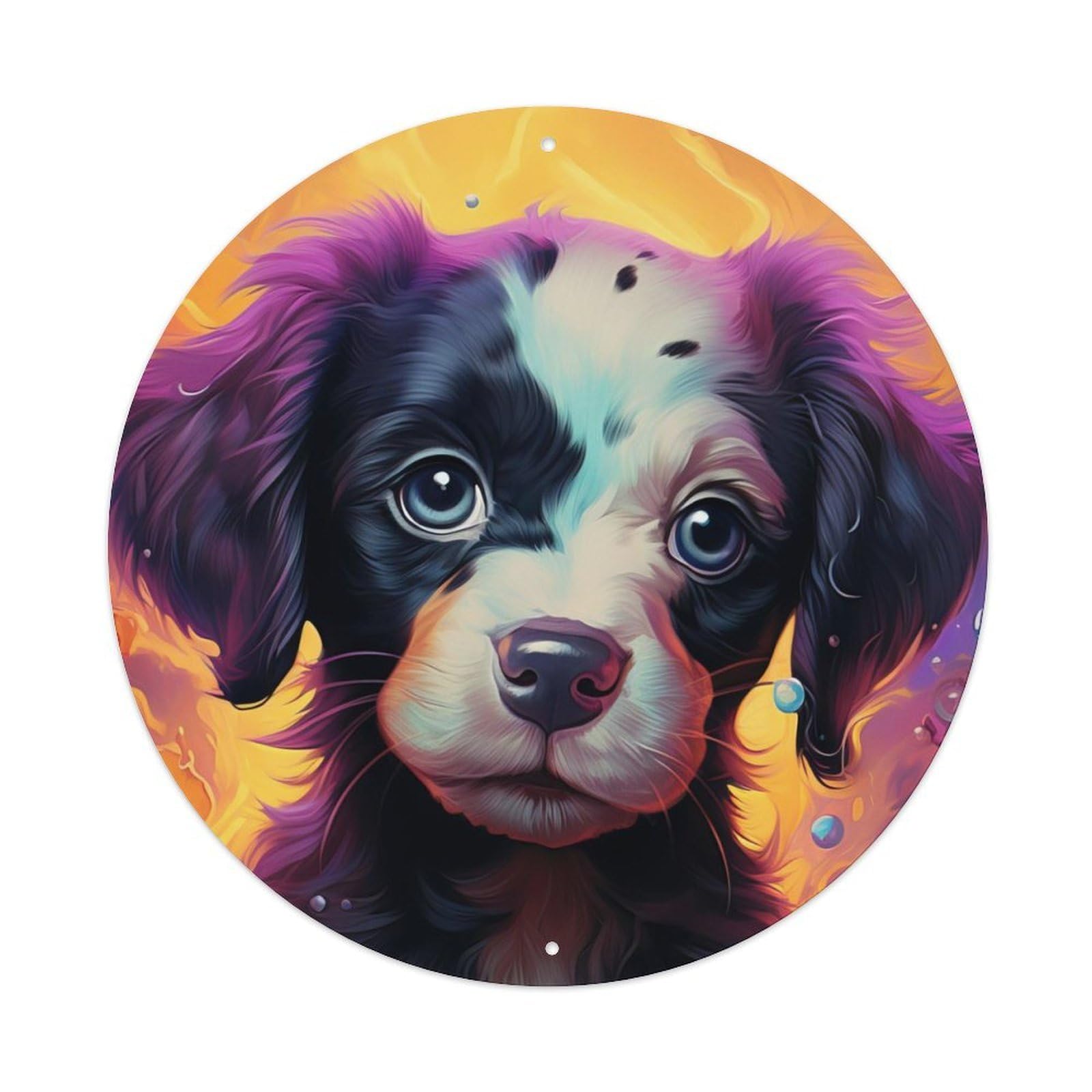 Animal Artwork Cute Puppy Vintage Metal Tin Sign Plaque Wall Decor for Cafe, Club Bar, Office, Garden Metal Poster 8x8Inch